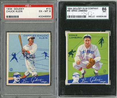 1934 Goudey Hall of Famers Graded Collection (2 Different)